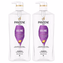 Pantene Shampoo Twin Pack with Hair Treatment  Volume & Body for Fine Hair  Safe for Color-Treated Hair