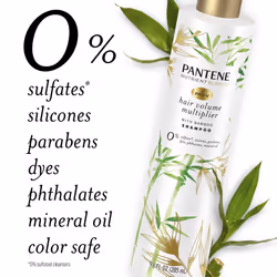 Pantene Sulfate Free Shampoo  Volumizing shampoo for fine or flat hair with Bamboo  Color Safe  9.6 oz