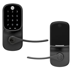 Yale Assure Lever Entry Door Handle with Keypad  Black Suede Smart Door Lock with Handle  Back-Up Key  and Z-Wave  YRL226-ZW2-BSP