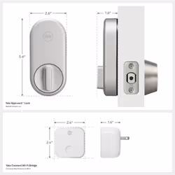 Yale Approach Smart WiFi Deadbolt Retrofit Smart Lock  Unlimited Virtual Keys  App Remote Control  Keyless Entry  Silver