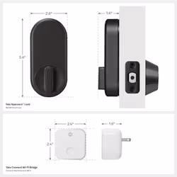 Yale Approach Smart WiFi Deadbolt Retrofit Smart Lock  Unlimited Virtual Keys  App Remote Control  Keyless Entry  Black