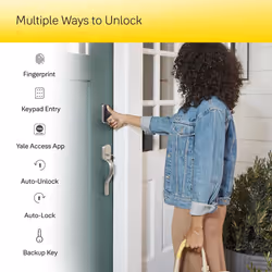 Yale Assure Lock 2 Touch Deadbolt  Satin Nickel Smart Entry Door Lock with Z-Wave (ZW3) Connected Touch Keypad and Fingerprint Scanner with Back-up Ke
