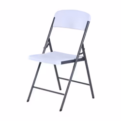 Folding Chair, Alloy Steel, White Granite