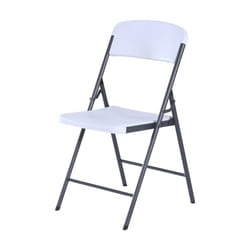 Folding Chair, Alloy Steel, White Granite