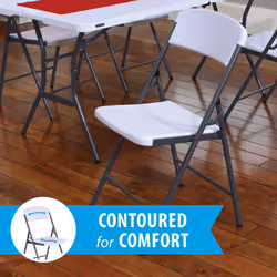 Folding Chair, Alloy Steel, White Granite