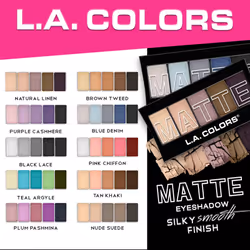 L.A. COLORS 5 Color Matte Eyeshadow Palette, Purple Cashmere CEM473