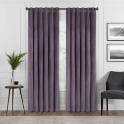 Eclipse Harper Velvet Rod Pocket Curtains for Bedroom  Single Panel  50 in x 95 in  Plum