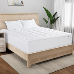 Serta Memory Flex Soft King Mattress Topper  2"" Pillow Top Mattress Pad  Cushioning Stain Resistant Mattress Protector with 15"" Pocket for Secure Fi