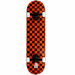 Krown Rookie Checker Skateboard, Black/Red, 7.75"
