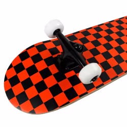 Krown Rookie Checker Skateboard, Black/Red, 7.75"