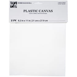 Darice Perforated Plastic #14 Mesh Plastic Canvas  White - 8.25 x 11 - 2 Pieces