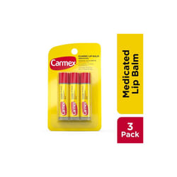 Carmex Medicated Lip Balm Sticks, Lip Moisturizer for Dry, Chapped Lips, 0.15 OZ - 3 Count