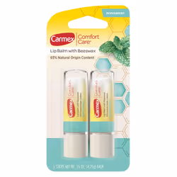 Carmex Comfort Care Lip Balm Stick with Beeswax Peppermint Lip Balm 015 OZ Each 2 Count