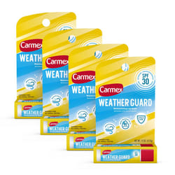 Carmex Weather Guard Moisturizing Lip Balm Stick  SPF 30 Sunscreen Broad Spectrum  4 Count 4 Packs of 1