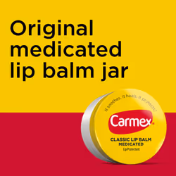 Carmex Medicated Lip Balm Jar  Lip Moisturizer for Dry  Chapped Lips  0.25 OZ - (2 Packs of 3)