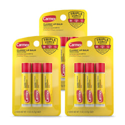 Carmex Medicated Lip Balm Sticks  Lip Moisturizer for Dry  Chapped Lips  0.15 OZ - (3 Pack of 3)