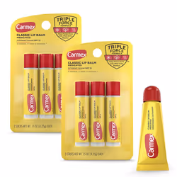 Carmex Medicated Lip Balm Sticks Lip Moisturizer for Dry Chapped Lips 0.15oz 3 Count (2 Packs) plus 1 Count Carmex Lip Ba ...