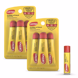 Carmex Classic Medicated Lip Balm Pack Lip Moisturizer for Chapped Lips 7 Count (6 Tubes and 1 Stick)