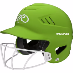 Rawlings | COOLFLO HIGHLIGHTER Batting Helmet | Face Guard Included | One Size Fits Most 6 1/2""-7 1/2"" | Matte Neon Green