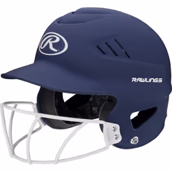 Rawlings | COOLFLO HIGHLIGHTER Batting Helmet | Face Guard Included | One Size Fits Most 6 1/2""""-7 1/2"""" | Matte Navy