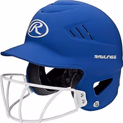 Rawlings | COOLFLO HIGHLIGHTER Batting Helmet | Face Guard Included | One Size Fits Most 6 1/2""""-7 1/2"""" | Matte Royal