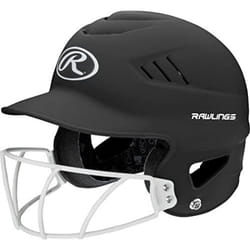 Rawlings | COOLFLO HIGHLIGHTER Batting Helmet | Face Guard Included | One Size Fits Most 6 1/2""-7 1/2"" | Matte Black