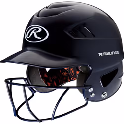 Rawlings Coolflo NOCSAE Molded Batting Helmet with Face Guard  Navy  O