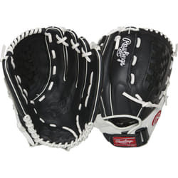 Rawlings Shut Out Series Youth Softball Glove  12.5 inch  Basket Web  Right Hand Throw  Black/White