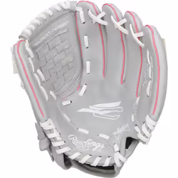 Rawlings girls 10.5 inch Softball Glove  Pink/Grey/White  US