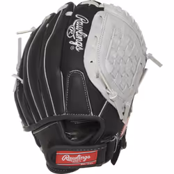 Rawlings | SURE CATCH T-Ball & Youth Baseball Glove | Right Hand Throw | 10.5"" | Black/Grey