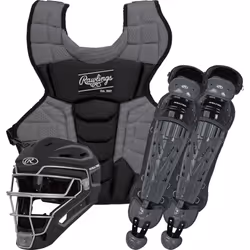 Rawlings | VELO 2.0 Catcher's Set | Baseball | Intermediate Ages 12-15 | Black/Graphite