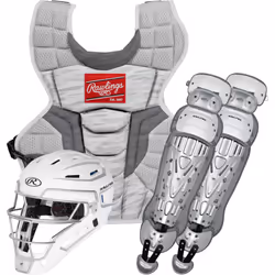 Rawlings | VELO 2.0 Catcher's Set | Baseball | Intermediate Ages 12-15 | White/Silver