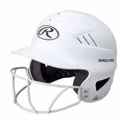 Rawlings | COOLFLO HIGHLIGHTER Batting Helmet | Face Guard Included | One Size Fits Most 6 1/2""""-7 1/2"""" | Matte White