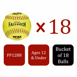 Rawlings | NC12BB Fastpitch Softballs & Bucket | 12"""" | 18 Count