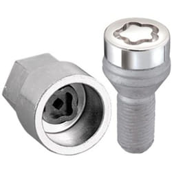MCGARD 27226 Chrome Bolt Style Cone Seat Wheel Locks (M14 x 1.25 Thread Size) - Set of 4  Chrome & Grey  Size: Set of 4 Locks and 1 Key