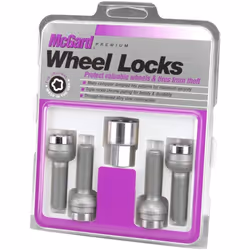 MCGARD 28020 Chrome Bolt Style Radius Seat Lock Bolt Set (M14 x 1.5 Thread Size) - Set of 4