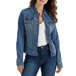 Wrangler Authentics Womens Authentics Denim Jacket, Weathered, Large
