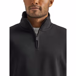 Wrangler Authentics Men's Long Sleeve Fleece Quarter-Zip  Caviar  Medium