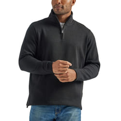 Wrangler Authentics Men's Long Sleeve Fleece Quarter-Zip  Caviar  3X-Large