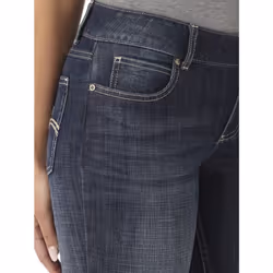 Wrangler womens Western Mid Rise Stretch Straight Leg Jeans  Dark Indi