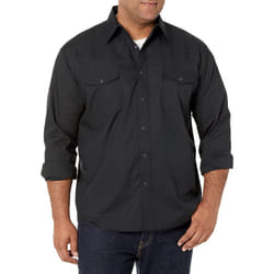 Wrangler mens Sport Western Basic Two Pocket Long Sleeve Snap button down shirts  Black  3X US