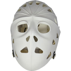 Mylec Adult Street Hockey Goalie Mask - Lightweight + Durable - High-Impact Plastic - Ventilation Holes + Adjustable Backplate with Elastic Straps Whi