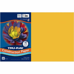 Tru-Ray Heavyweight Construction Paper  Gold  12"""" x 18""""  50 Sheets