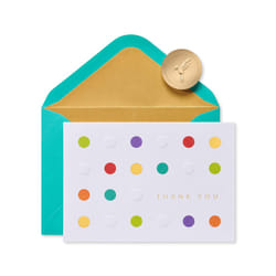 Papyrus Blank Thank You Cards with Envelopes  Bold Dots (12-Count)