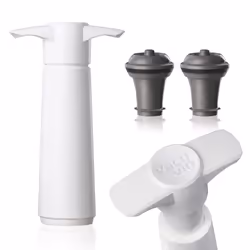 Vacu Vin Wine Saver Pump White with Vacuum Wine Stopper - Keep Your Wi