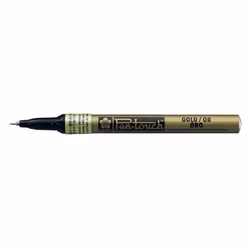 Sakura Pen-touch Metallic, Gold, Black, Gold, 1 colours, Medium, Round, Glass, Metal, Paper, Plastic, Wood