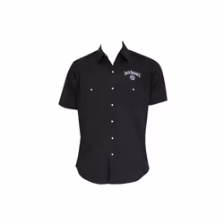 Jack Daniels 889536-large Jack Daniels Mens Black Button Down Shirt, Large