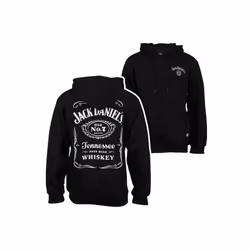 Jack Daniels 870349-large Jack Daniels Label Front & Back Print Zip-Up Hoodie T-Shirt, Black - Large