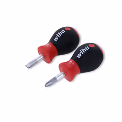 31191 Stubby Slotted Screwdriver Set with 1/4 by 1-Inch and Stubby Phillips #2 by 1-Inch with SoftFinish Handle