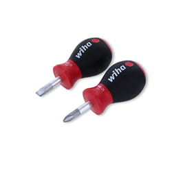 31191 Stubby Slotted Screwdriver Set with 1/4 by 1-Inch and Stubby Phillips #2 by 1-Inch with SoftFinish Handle